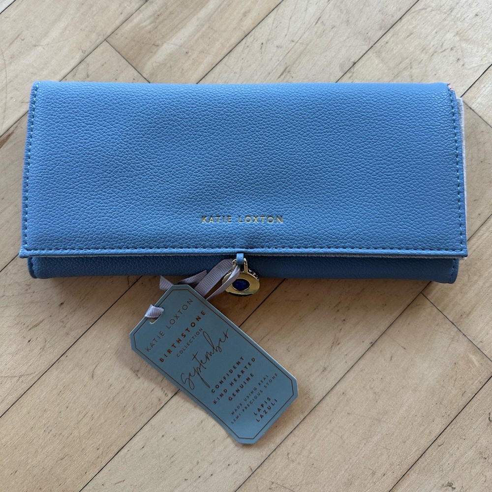 September Travel Jewelry Roll with Lapiz Lazuli Stone
